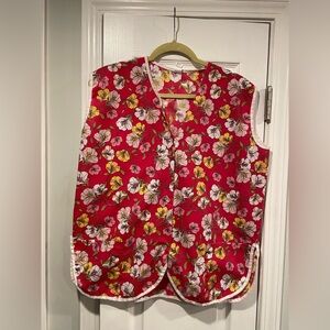 Vintage 70s Floral Hostess Apron Vest JCPenney Size M USA Made Mod Cottagecore